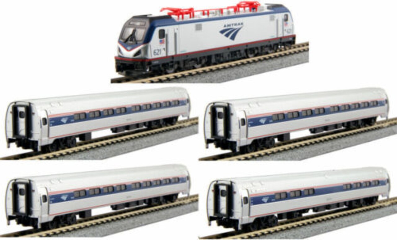 Kato N-Scale Amfleet I Phase VI 5-Unit Bookcase Set Train Set
